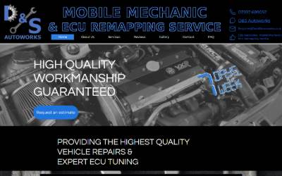 Top of the website for D&S Autoworks