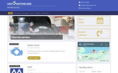 Top of the website for Unit 5 Motorcare