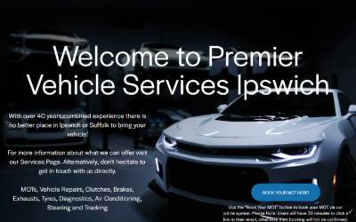 Top of the website for Premier Vehicle Services Ipswich Ltd
