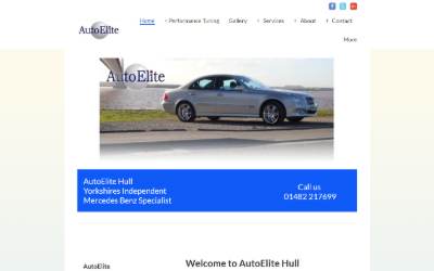Top of the website for Autoelite (HULL) Ltd