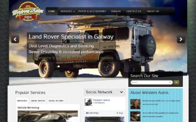Top of the website for Western Autos