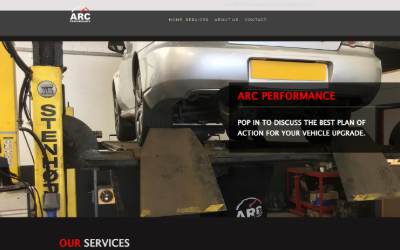 Top of the website for ARC Performance