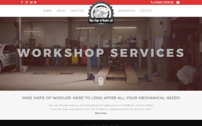 Top of the website for Mike Hope of Wooler