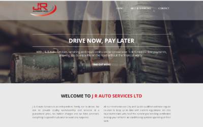 Top of the website for J & R Auto Service Ltd