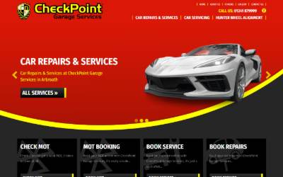 Top of the website for Checkpoint Garage
