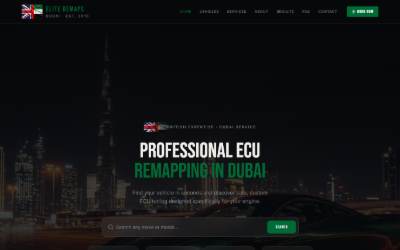 Top of the website for Elite Remaps UAE