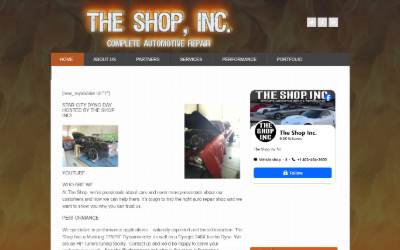 Website preview for The Shop Inc