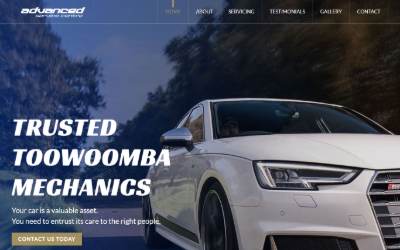 Top of the website for Advanced Service Centre