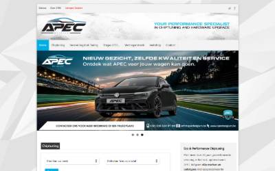 Top of the website for APEC Belgium BVBA