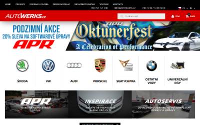 Top of the website for Autowerks CZ