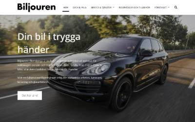 Top of the website for Biljouren AB