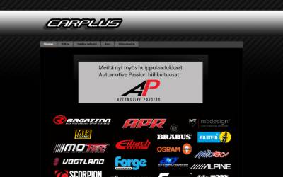 Top of the website for Carplus Oy