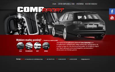 Top of the website for CompSport SC Poland