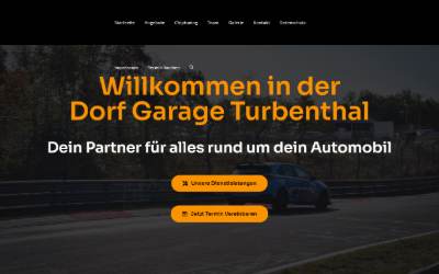 Top of the website for Dorf Garage Turbenthal GmbH
