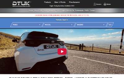 Top of the website for DTUK