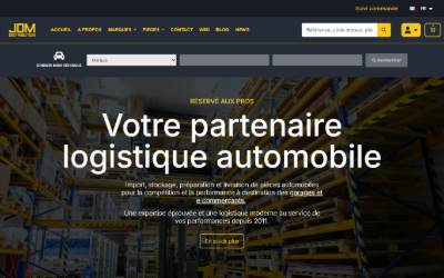 Top of the website for JDM Distribution