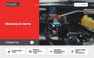 Top of the website for Empire Automotive Cairns