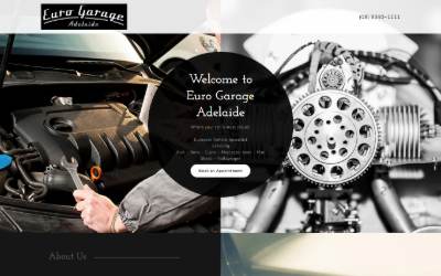 Top of the website for Euro Garage Adelaide
