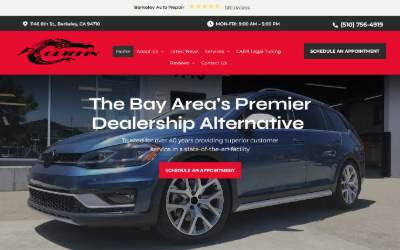 Top of the website for Griffin Motorwerke