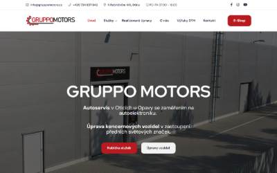 Top of the website for Gruppo Motors