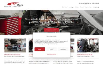 Top of the website for Kvål Auto AS