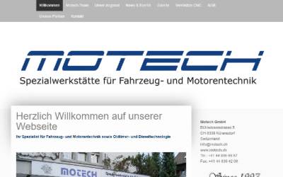 Top of the website for Motech GmbH