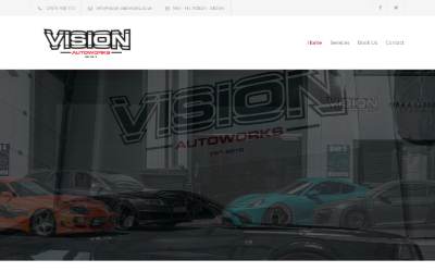 Top of the website for Vision Autoworks