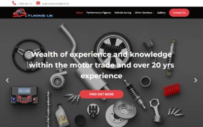Top of the website for S.P Tuning