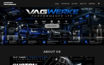 Top of the website for Vagwerke Performance LTD