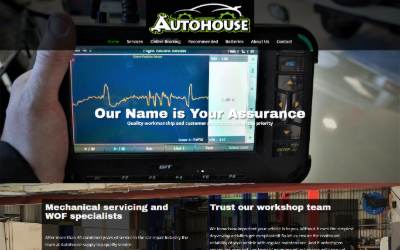 Top of the website for Autohouse Te Puke Ltd