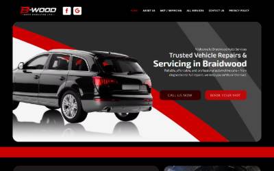 Top of the website for Braidwood Autos