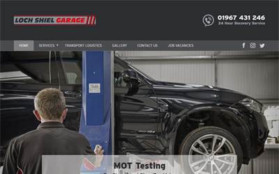 Website preview for Loch Shiel Garage