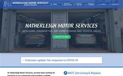 Website preview for Hatherleigh Motor Services Ltd.