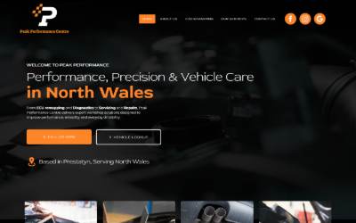 Website preview for PEAK PERFORMANCE North Wales