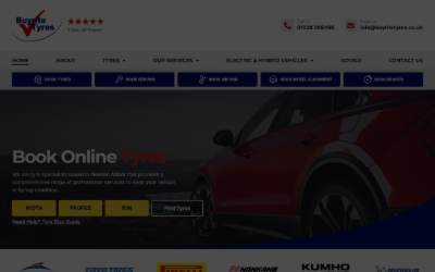 Website preview for Buyrite Tyres