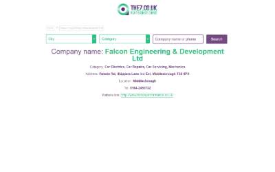 Website preview for Falcon Performance UK Ltd