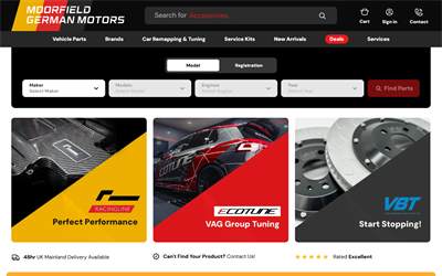 Website preview for Moorfield German Motors