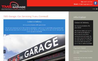 Website preview for TMS Garage