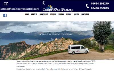 Website preview for The Campervan Factory