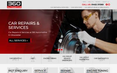 Website preview for 360 Automotive
