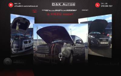 Website preview for D&K Autos
