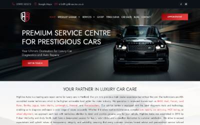 Website preview for Highline Autos