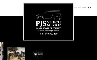 Website preview for PJS Vehicle Services