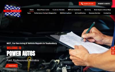 Website preview for Power Autos LTD