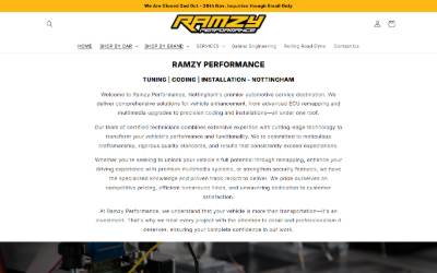Website preview for Ramzy Performance - Tuning | Installation - Nottingham