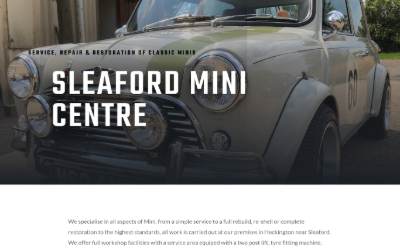 Website preview for Sleaford Mini Centre