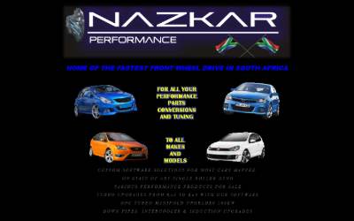 Top of the website for Nazkar Performance