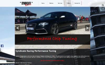 Top of the website for Syndicate Racing