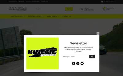 Top of the website for Kinetic Autoworks LLC
