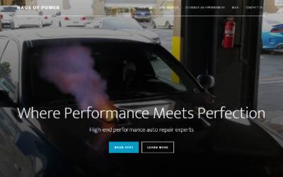 Top of the website for Haus of power